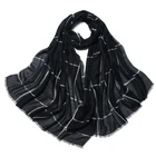 Factory Wholesale Women Grid Hijab cheap cashmere Black Plaid Scarf