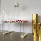 Decoration Event Decoration Flower Decoration Clear Acrylic Rectangle Wedding Event Bridal Tables With Inside Flower