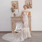 Light champagne elegant Decal Mermaid Wedding dress long floor length moderate wedding dress lace wedding dress 2020