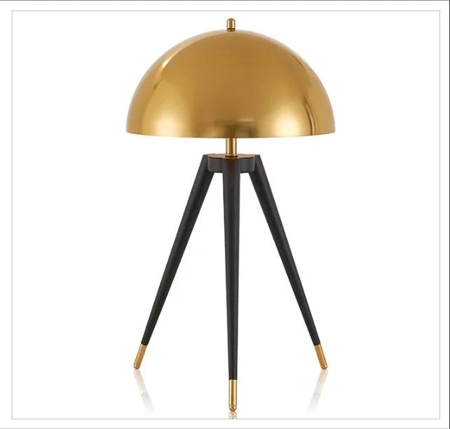 modern industrial decorative desk lamp living room round E27 LED metal tripod table lamp