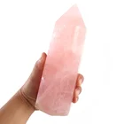 wholesale bulk natural raw gemstone polished rose quartz crystal points wand