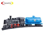 Classical locomotive toy train set electric racing track with light for kids