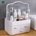 Display Make up Caddy Shelf Organization Boxes Case Dustproof Handle and Drawer Makeup Storage on Countertop