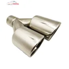 Exhaust Stainless Steel Muffler Dual Exhaust Muffler End Pipe Tail Pipes For BMW Automobile Exhaust Tail Throat