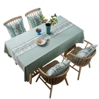 Dinning Table Cover Polyester Printed Rectangle Waterproof Decorative BanquetTable Cloth