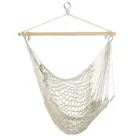 Outdoor Indoor Garden Hammock beige Rope Hanging Swing Chair