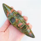 Natural Crystal Unakite Skulls Moon Shape Crystal Crafts For Gifts