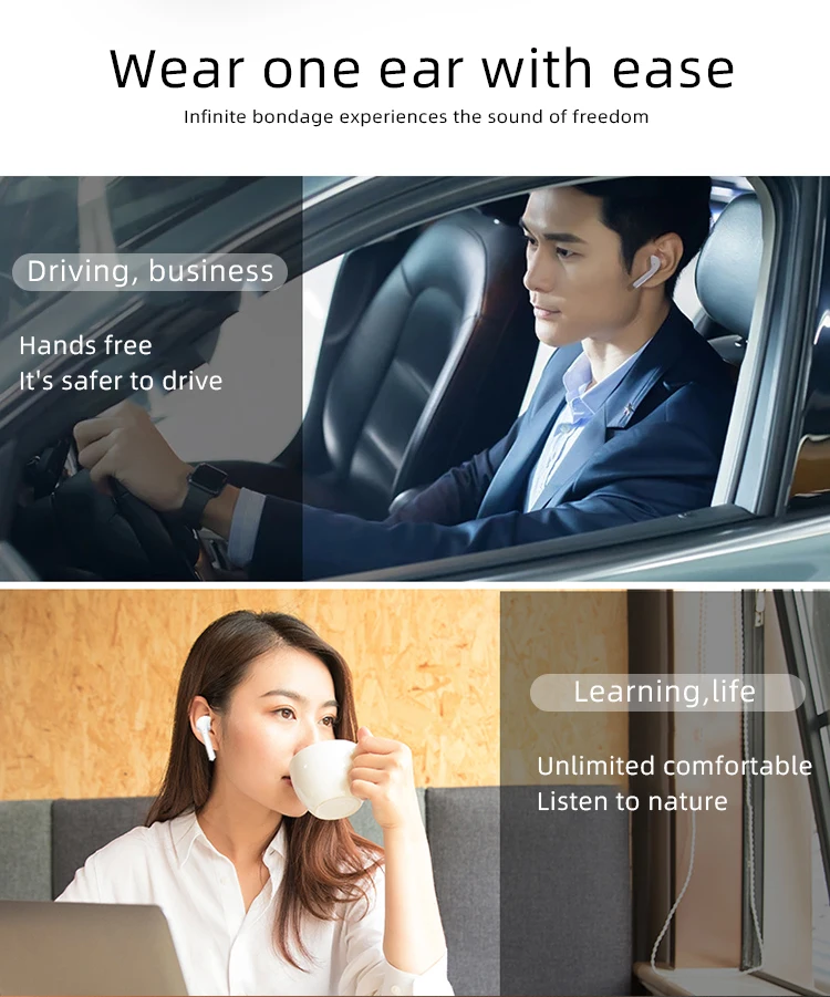 Bluetooth Earbuds earphones V5.0 KY06 in-Ear Earphones with Premium Sound and Deep Bass Smart Touch Control Built-in Mic - ANKUX.COM