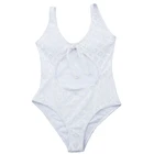 Sexy White Lace Swimsuit Knot Hollow Plus Size Women Swimwear