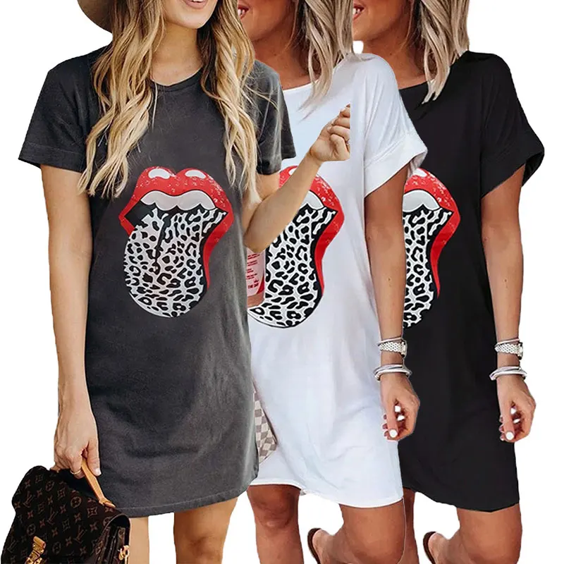 New Arrivals Fashion Summer Casual O Neck Short Sleeve Black Lip Print Mini T Shirt Dress, Customized color
New Arrivals Fashion Summer Casual O Neck Short Sleeve Black Lip Print Mini T Shirt Dress, Customized color