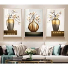 Support customization 3 piece flower vase modern minimalist wall paintings for living room