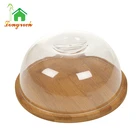 Wooden Bamboo Cutting Board Serving Cheese Bread Plate Platter with Plastic Lid for Storage