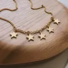 Gold Plated Minimalist Dangling Stars Anklet 925 Sterling Silver Dainty Gold Chain Anklet For Women