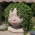 Pot Decorative Wholesale Modern Tabletop Lady Face Planter Pot Home Decorative Resin Face Planter/