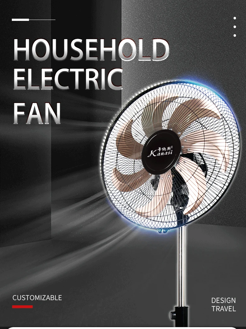 New Design 16 18 Inch 7 Metal Blades Cooling Oscillating Commercial Pedestal Fan Small Industrial Shop Stand Fan Cooler details