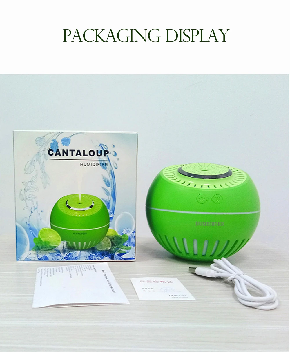 new cute melon cooler pure air with colorful night lamp air