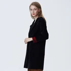 New Products Winter Warm Ladies Tailored Collar Black Wool Long Coat Design