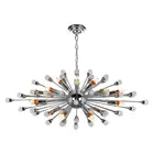 Modern American Style Simple Chrome 20 Candle Lights Iron Dining Room Bedroom Iron Large Foyer Chandelier Lighting