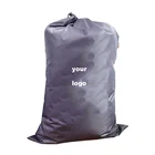 customized printing logo nylon portable hotel wash laundry bag fold big drawstring laundry bags