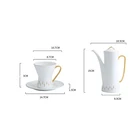 Turkish Ceramic Coffee Cups Ceramic Fancy Drinkware High Quality Turkish Gold Rim Ceramic Coffee Tea Cup With Saucer