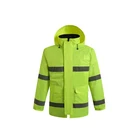 Hot selling fashionable reflective waterproof raincoat, safety raincoat, plastic rain jacket