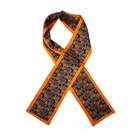 custom digital print silk manual crimping long scarf 120*7 cm double layer scarves