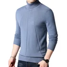 Men's solid-color autumn/winter new turtleneck trend casual outerwear pullovers
