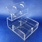 Best sale customized size clear cosmetics box large acrylic display shelf