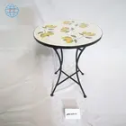 Bistro terrace furniture classical garden metal mosaic table and chairs