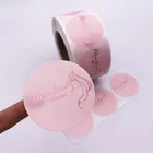 Custom Round Logo Sticker Printed Design Rose Gold Foil Hot Stamping Roll Packaging Labels