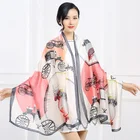 Wholesale customized printed wheel pattern soft feeling shawl ladies silk scarves