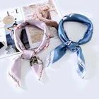 Fashion elegant square multi printed silk scarf silk kerchief wholesale