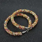 Fashion Alloy Gold Plated Big Circle Diamond Rhinestone Glitter Hoop Earrings For Women