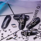 Nail Art Jet Metallic Silver Nail Rhinestones Wholesalers K9 Bling Nail Rhinestones Flat Back Stone For Nail Art
