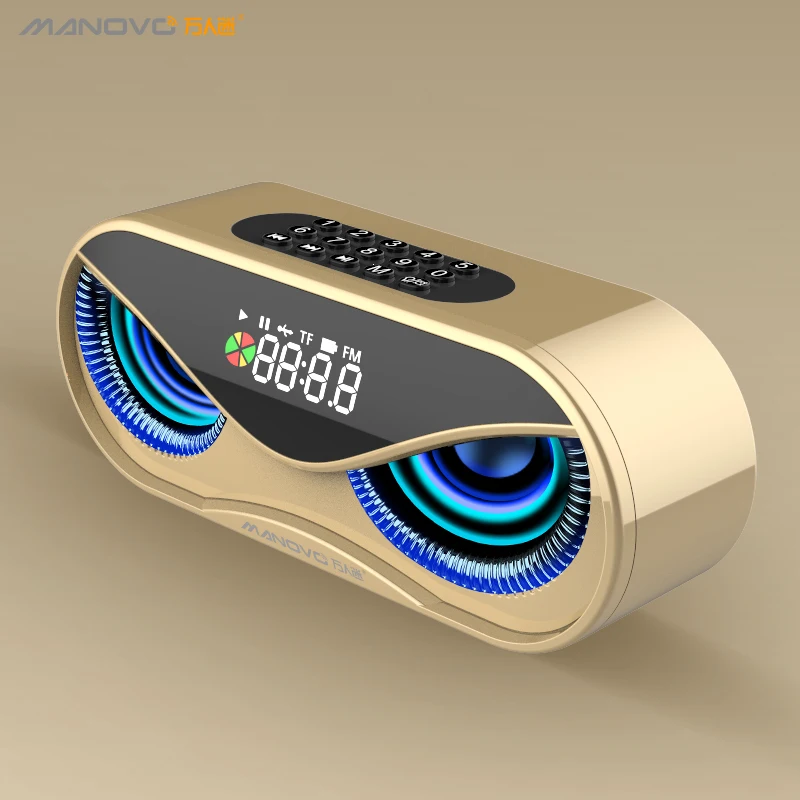 Multi-function Owl Eye Design Rechargeable LED Digital FM Radio Alarm Clock Wireless Bluetooth Speaker - ANKUX.COM