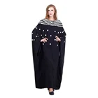 comfortable high quality black embroidery plus size dress long loose dresses abaya muslim dress