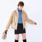 Wholesale custom high quality winter women real fur wool teddy coat