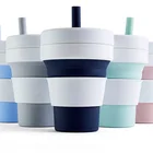 BPA Free Portable Travel 350ml Reusable Silicone Folding Drink Cup Water