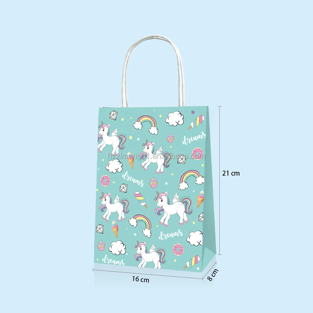 bd026 unicorn party favor bag pink unicorn goody bag for kids