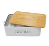 Powder Coating Vintage Retro Iron Metal Bread Bin with cutting board lid and Handle