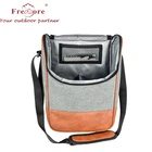 Portable insulated 2-bottle travel wine carrier cooler bag for picnic PU leather