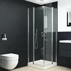 Shower Cm ROYO 4mm Clear Glass Chrome Framed Square Pivot Shower Enclosure Cabin 80x80x195 Cm