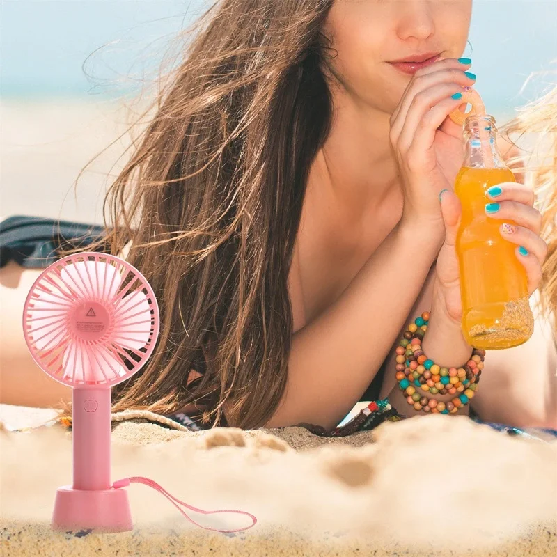 Usb Rechargeable Handheld Fan, Portable, Plastic - detail 10