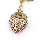 Sparkling Rhinestone Girl Crystal Red Strawberry Bling Key Chain Custom Logo