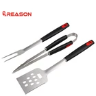 Amazon hot sell bbq kit Food Grade 3PCS Stainless Steel Turner Fork And Tong bbq tool grill tools bbq set