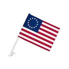 Betsy Ross 1776 American Flag Car Truck Flag with Window Clip On Pole Holder