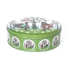 Custom Embossed Lid Metal Boxes 3 Sizes Food Storage Cookie Candy Gift Packaging Metal Box Round Nested Cookie Tin Can