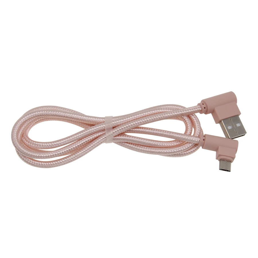 Short Micro USB Data Cable 25cm Nylon 90 Degree Elbow Wire Fast Charging for Samsung S7 Edge Xiaomi LG Android Smartphone - ANKUX.COM
