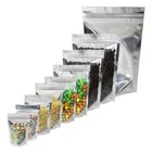 Plastic Seal Packaging Plastic Food Packaging Clear And Silver Metallic Mylar Stand-up Zipper Seal Bags Pouch