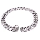 Wholesale Price Silver 25mm Casting Stainless Steel Cuban Links Dog Chain Collar